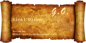 Gintl Olivér névjegykártya